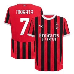 Męska wersja MORATA #7 AC Milan Koszulka domowa piłkarska 2024/25 - Slim Fit - Topowe Koszulki Pilkarskie Sklep Internetowy