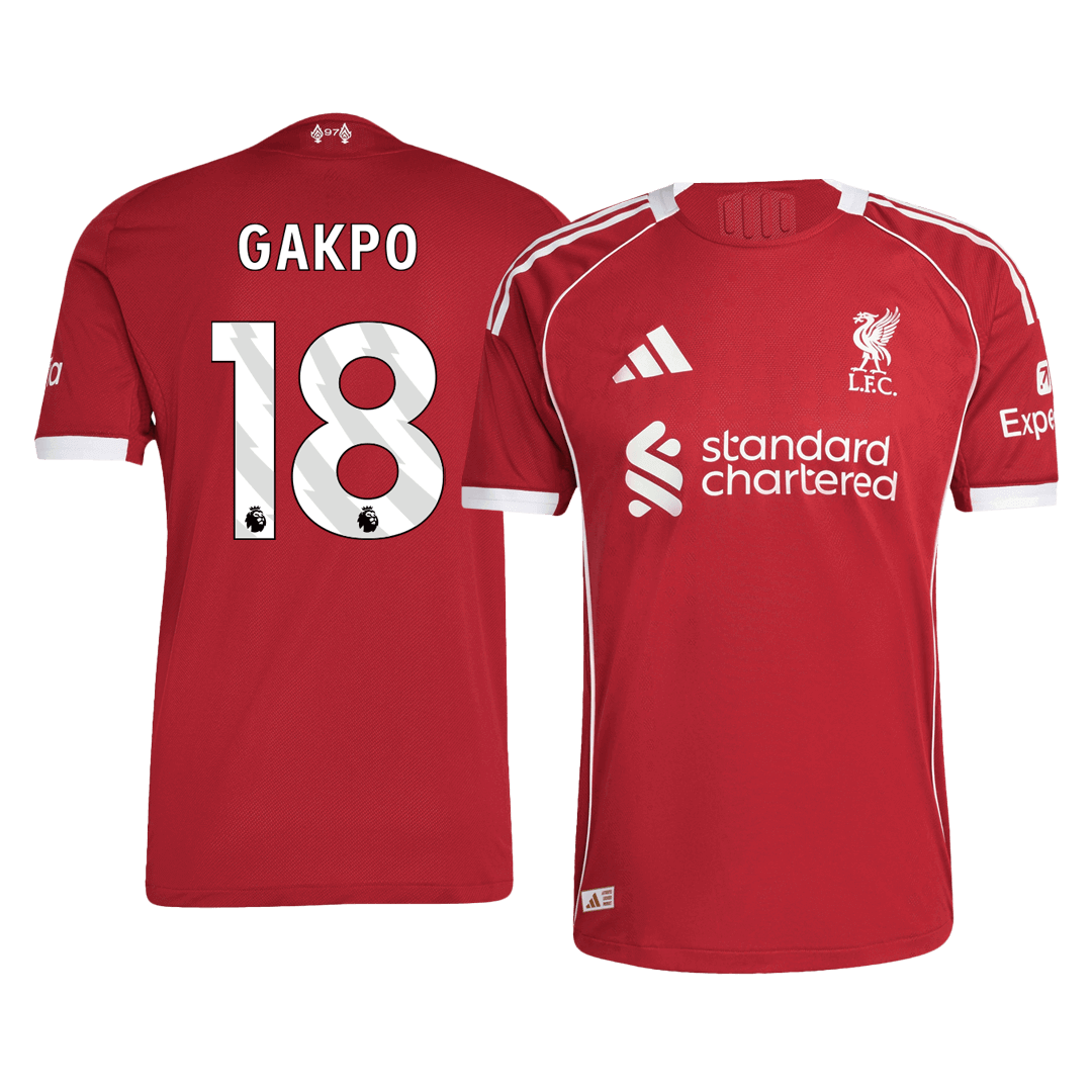 Liverpool GAKPO Herren-Heimtrikot Nr. 18 2025/26 Fußballversion – Slim Fit