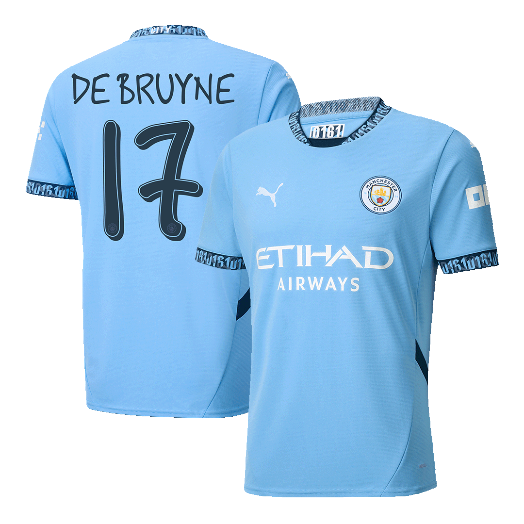 DE BRUYNE #17 Manchester City Home Football Shirt 2024/25 - UCL