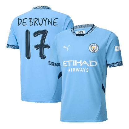 DE BRUYNE #17 Manchester City Home Football Shirt 2024/25 - UCL