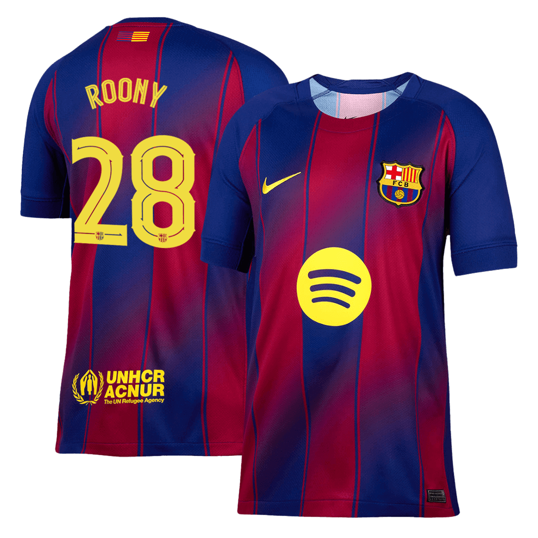Męska Koszulka Domowa Barcelona ROONY #28 2025/26 - UCL [PREMIUM]