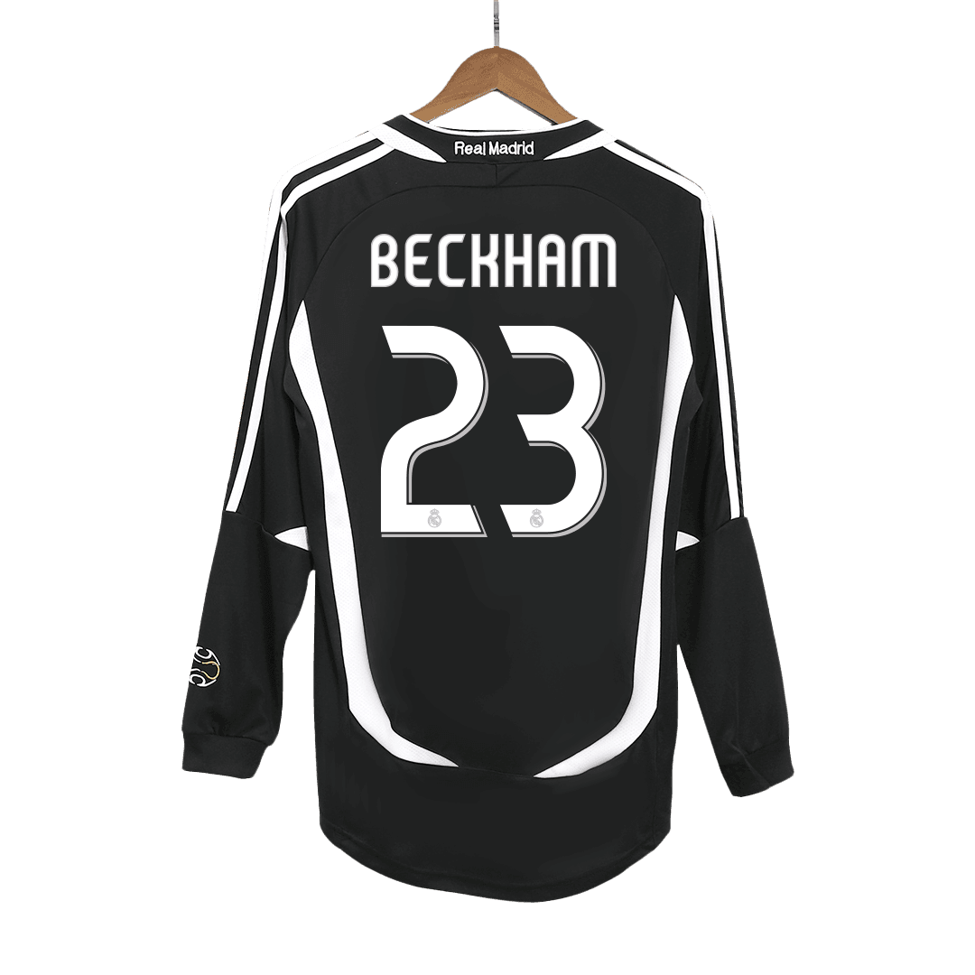 Męska Koszulka Retro Wyjazdowa Real Madrid BECKHAM #23 2006/07 z Długim Rękawem - Topowe Koszulki Pilkarskie Sklep Internetowy