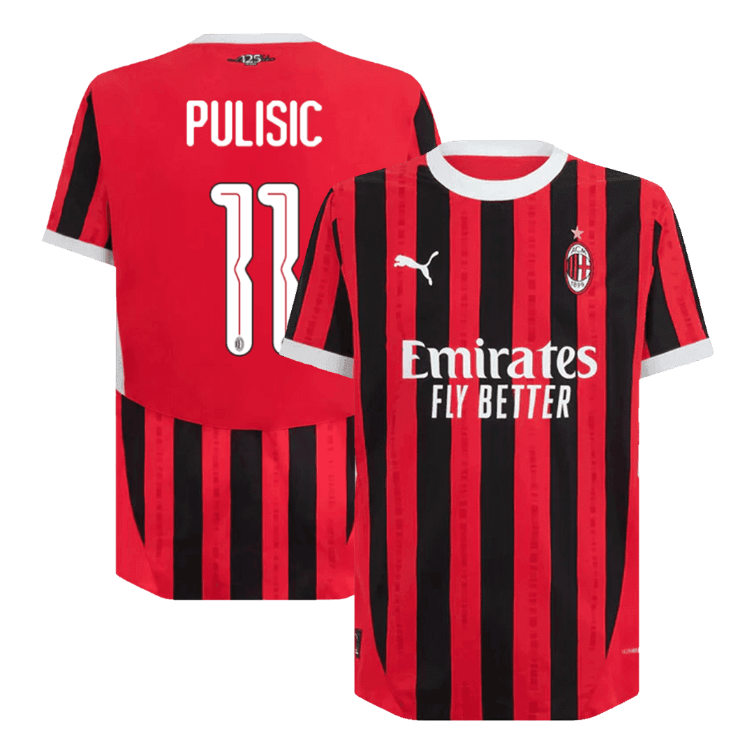 Męska wersja PULISIC #11 AC Milan Koszulka domowa piłkarska 2024/25 - UCL - Slim Fit