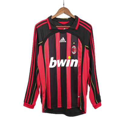 Męska koszulka piłkarska z długim rękawem Retro KAKA' #22 2006/07 AC Milan Home