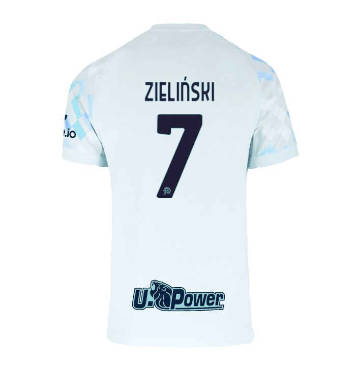 Męska Koszulka Wyjazdowa Inter Mediolan ZIELIŃSKI #7 2025/26 - Topowe Koszulki Pilkarskie Sklep Internetowy