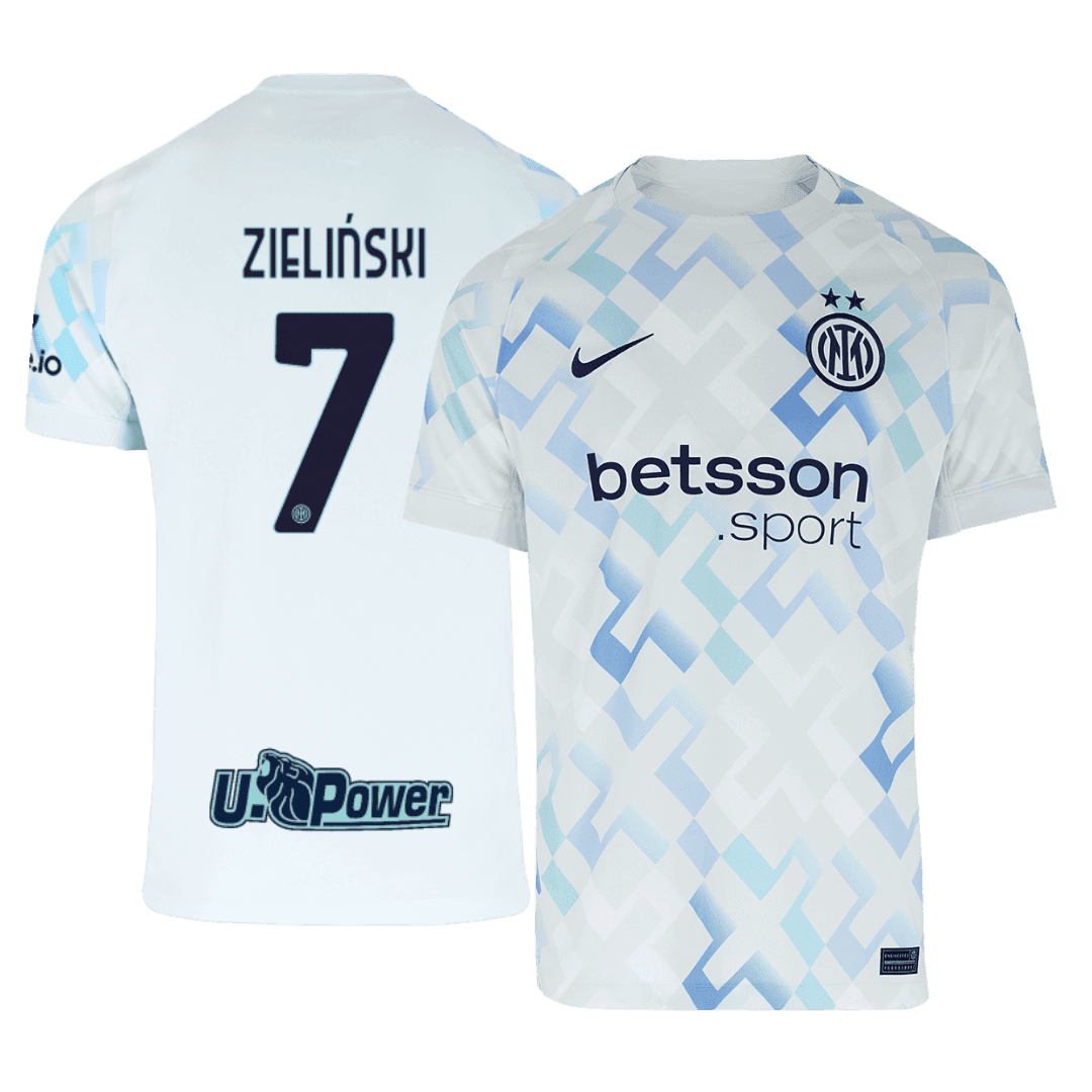 Męska Koszulka Wyjazdowa Inter Mediolan ZIELIŃSKI #7 2025/26 - Topowe Koszulki Pilkarskie Sklep Internetowy