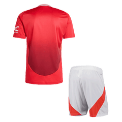 Męski zestaw domowych koszulek piłkarskich Manchester United (koszula + spodenki) 2024/25 - Topowe Koszulki Pilkarskie Sklep Internetowy