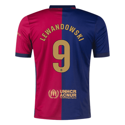 Camiseta de local del Barcelona 2024/25 LEWANDOWSKI #9 - Logotipo de Spotify sin texto