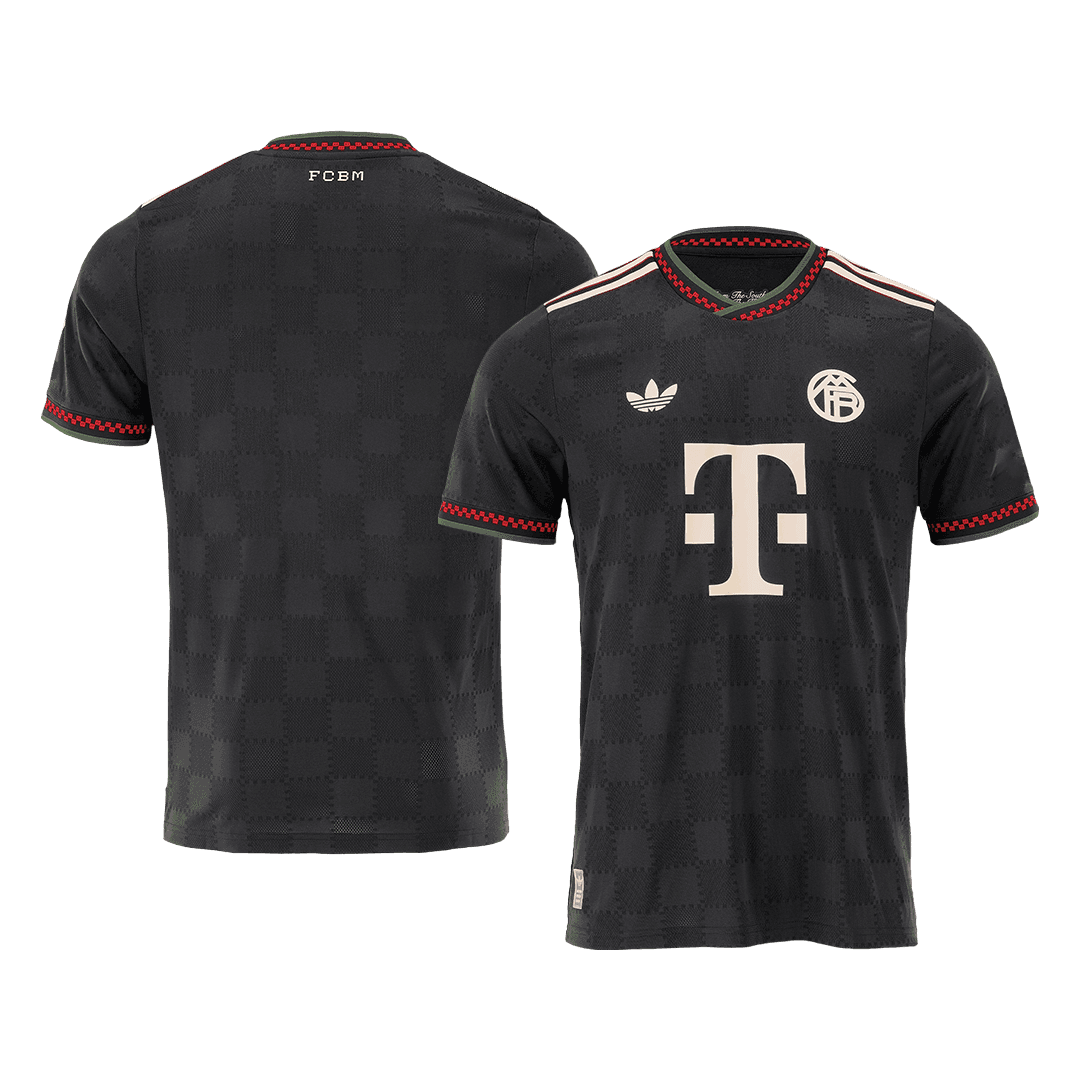 Męski Zestaw Trzecia Wyjazdowa Bayern Munich Wersja Piłkarska (Koszulka+Spodenki) 2025/26 - Slim Fit - Topowe Koszulki Pilkarskie Sklep Internetowy