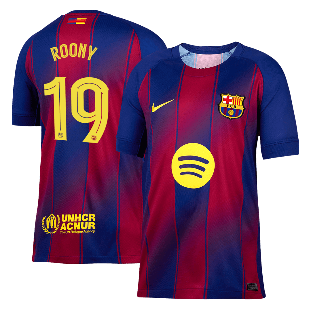 Męska Koszulka Domowa Barcelona ROONY #19 2025/26 - UCL [PREMIUM]