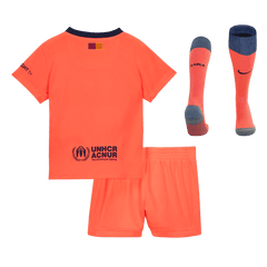 Auswärtstrikot des FC Barcelona für Kinder (Trikot + Shorts + Stutzen) 2025/26