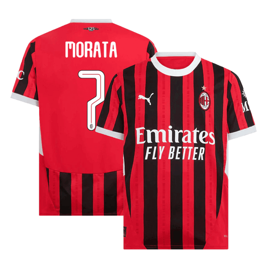 MORATA #7 Męska koszulka domowa AC Milan 2024/25 - UCL