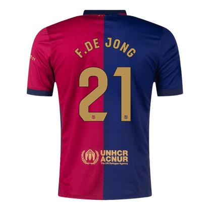 Camiseta de local del Barcelona 2024/25 F.DE JONG #21 - Logotipo de Spotify sin texto