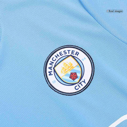 Męska Wysokiej jakości komplet koszulek piłkarskich Manchester City Home (koszulka + spodenki) 2024/25