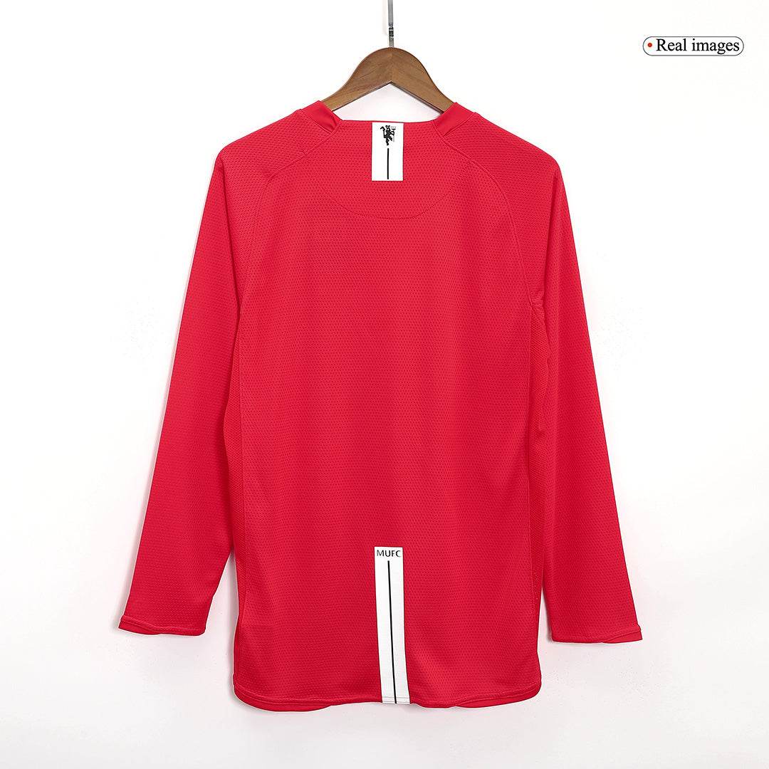 Retro 2007/08 Męska Koszulka Domowa MU z Długim Rękawem - UCL Final - Topowe Koszulki Pilkarskie Sklep Internetowy