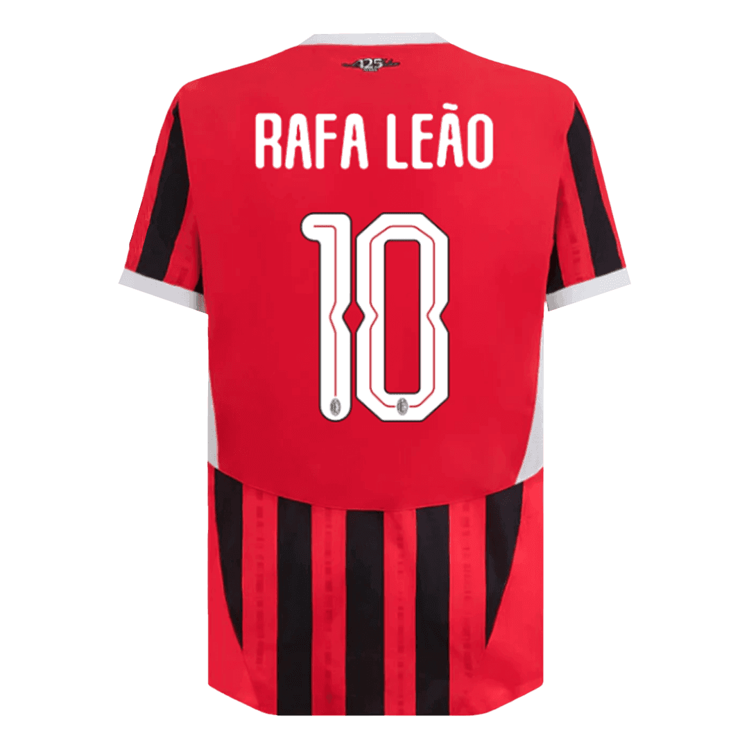 Męska wersja piłkarza RAFA LEÃO #10 AC Milan Koszulka domowa piłkarska 2024/25 - UCL - Slim Fit