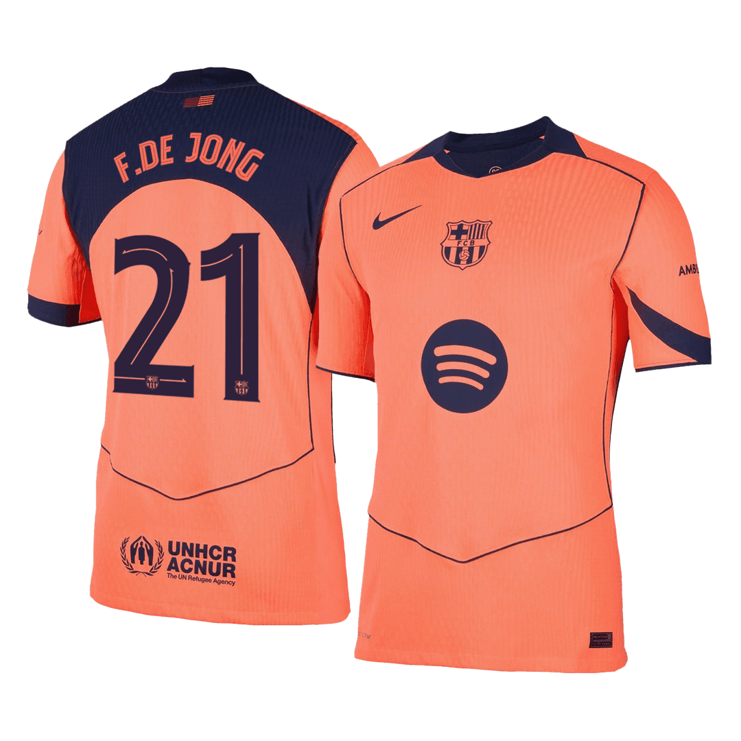 Męska Koszulka Trzecia Wyjazdowa Barcelona F.DE JONG #21 Wersja Piłkarska 2025/26 - Slim Fit - Topowe Koszulki Pilkarskie Sklep Internetowy