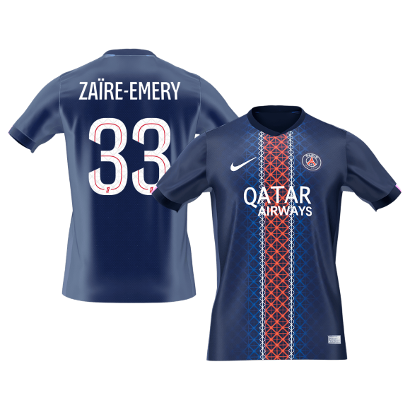 Męska Koszulka Domowa PSG ZAïRE EMERY #33 2025/26 [PREMIUM]