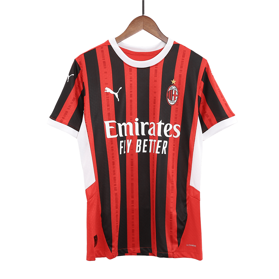 Męska wersja piłkarza RAFA LEÃO #10 AC Milan Koszulka domowa piłkarska 2024/25 - UCL - Slim Fit