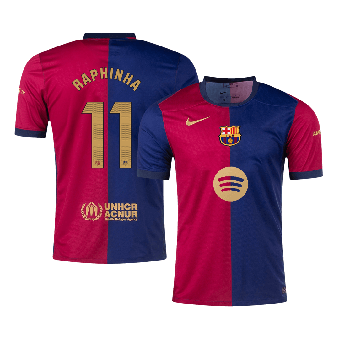 Camiseta de local del Barcelona 2024/25 LEWANDOWSKI #9 - Logotipo de Spotify sin texto