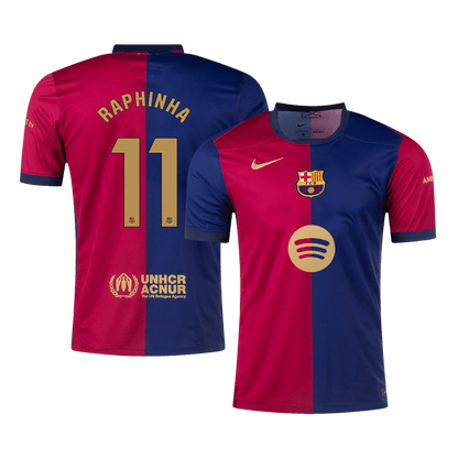 Camiseta de local del Barcelona 2024/25 LEWANDOWSKI #9 - Logotipo de Spotify sin texto