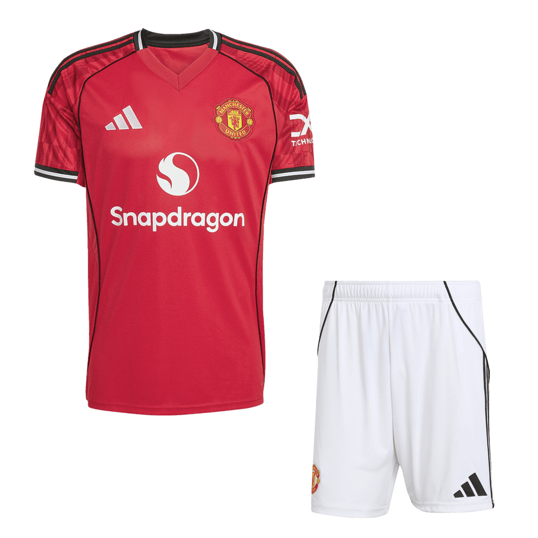 Męski Zestaw Domowy Manchester United (Koszulka+Spodenki) 2025/26 - Topowe Koszulki Pilkarskie Sklep Internetowy