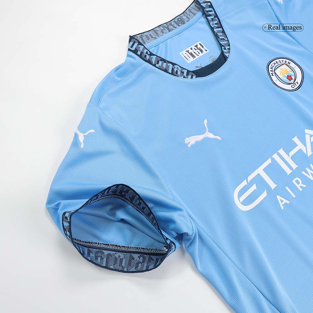 Męska Wysokiej jakości komplet koszulek piłkarskich Manchester City Home (koszula + spodenki + skarpetki) 2024/25