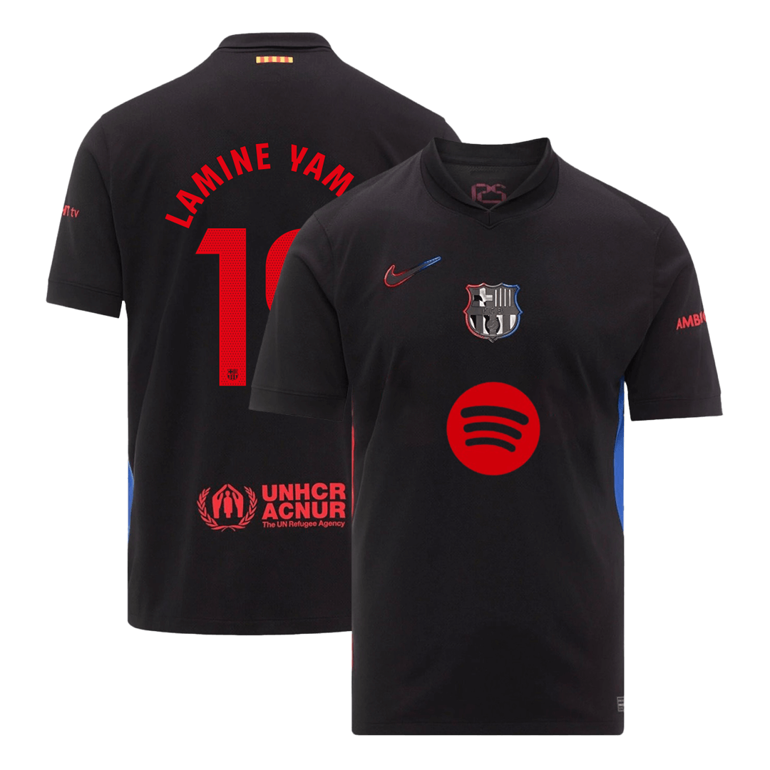 Camiseta de visitante del Barcelona 2024/25 LAMINE YAMAL #19 - Logotipo de Spotify sin texto