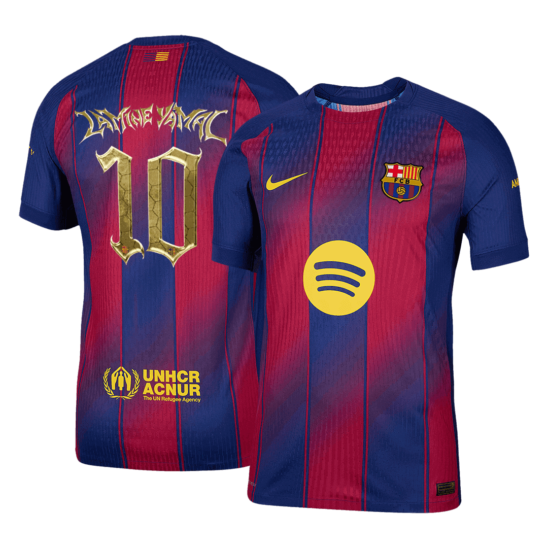 Męska Koszulka Domowa Barcelona LAMINE YAMAL #10 Wersja Piłkarska Kopa Trophy Edition 2025/26 - Slim Fit - Topowe Koszulki Pilkarskie Sklep Internetowy