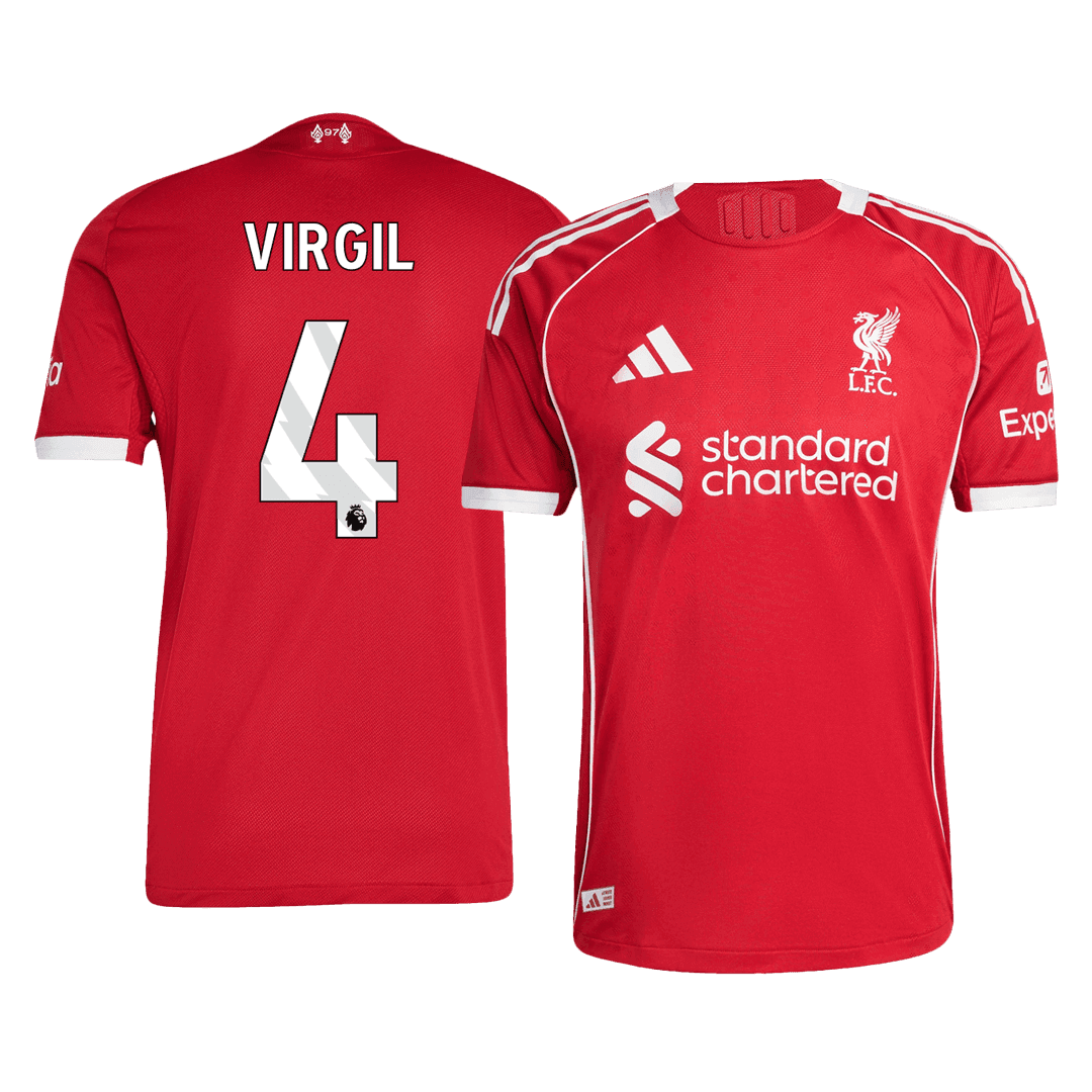 Męska Koszulka Domowa Liverpool VIRGIL #4 Wersja Piłkarska 2025/26 - Slim Fit - Topowe Koszulki Pilkarskie Sklep Internetowy