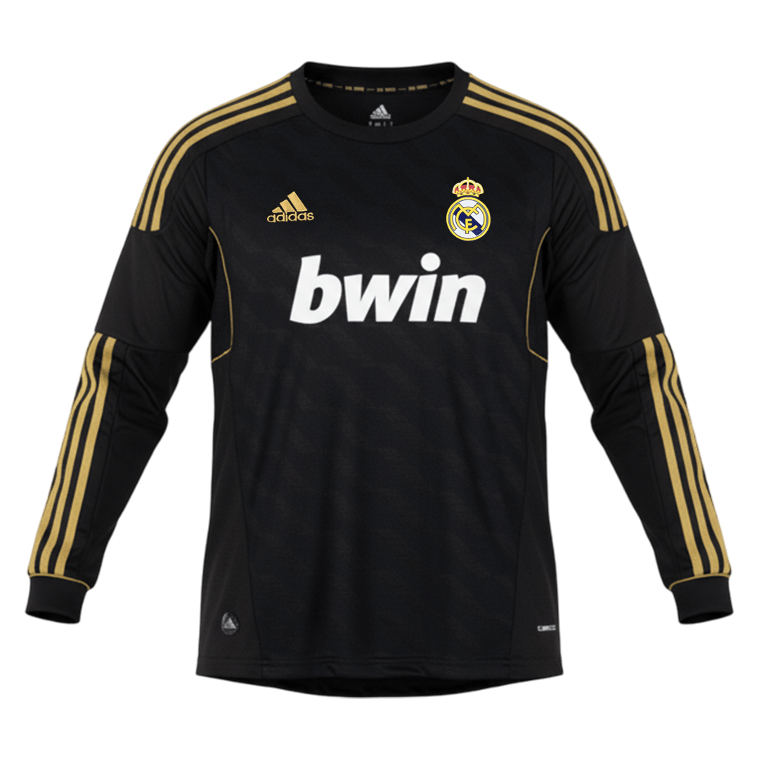 Męska Koszulka Retro Wyjazdowa Real Madrid 2011/12 z Długim Rękawem
