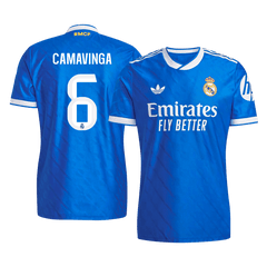 Real Madrid CAMAVINGA Auswärtstrikot für Herren, Ausweichtrikot Nr. 6, Saison 2025/26, Fußballversion – Slim Fit