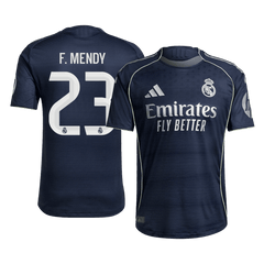 Męska Koszulka Wyjazdowa Real Madrid F.MENDY #23 Wersja Piłkarska 2025/26 - Slim Fit - Topowe Koszulki Pilkarskie Sklep Internetowy