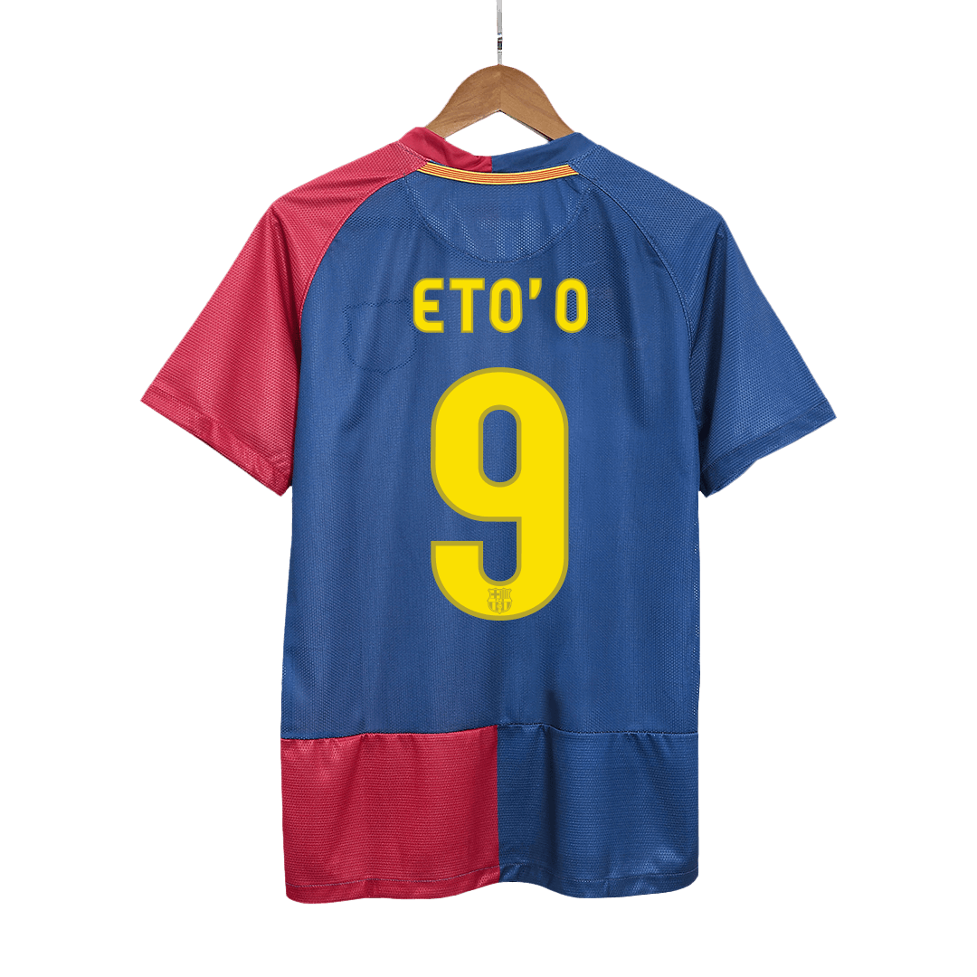 ETO'O #9 Męska retro koszulka piłkarska Barcelona domowa z sezonu 08/09 - UCL