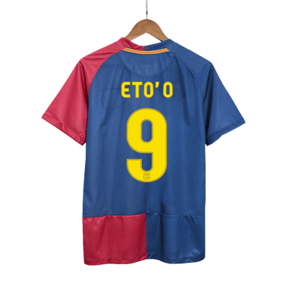 ETO'O #9 Męska retro koszulka piłkarska Barcelona domowa z sezonu 08/09 - UCL