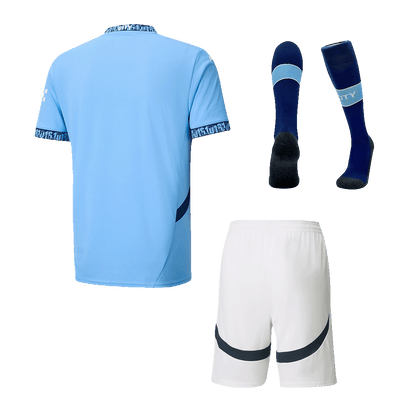 Męska Wysokiej jakości komplet koszulek piłkarskich Manchester City Home (koszula + spodenki + skarpetki) 2024/25