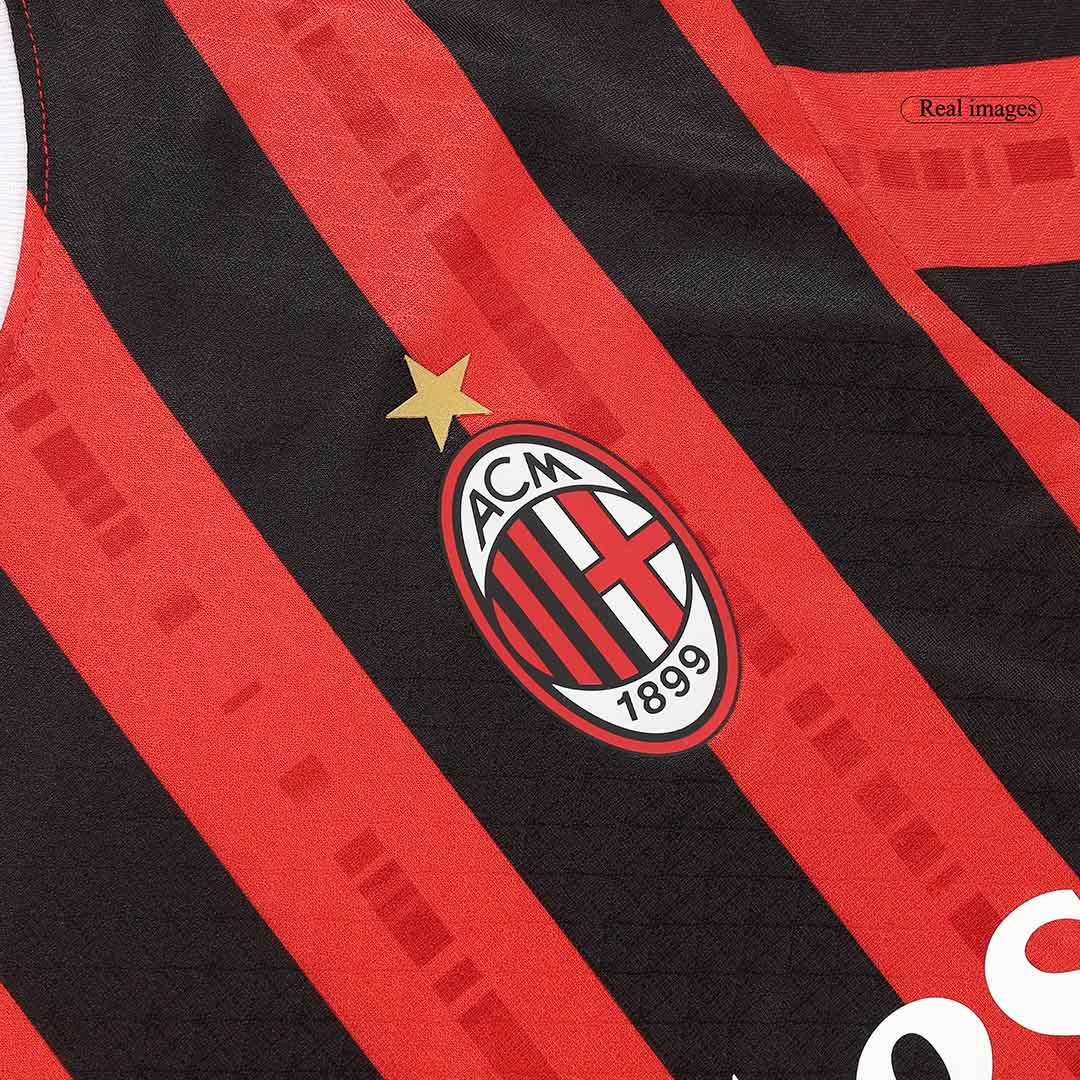 Męska wersja piłkarza RAFA LEÃO #10 AC Milan Koszulka domowa piłkarska 2024/25 - UCL - Slim Fit