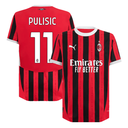 Męska wersja PULISIC #11 AC Milan Koszulka domowa piłkarska 2024/25 - Slim Fit