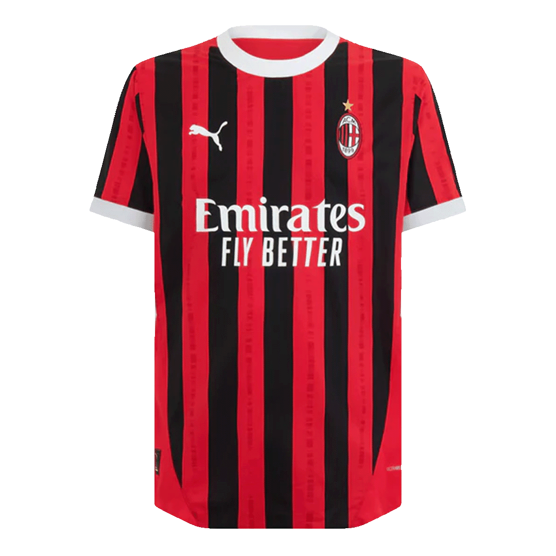 Męska wersja piłkarza RAFA LEÃO #10 AC Milan Koszulka domowa piłkarska 2024/25 - UCL - Slim Fit