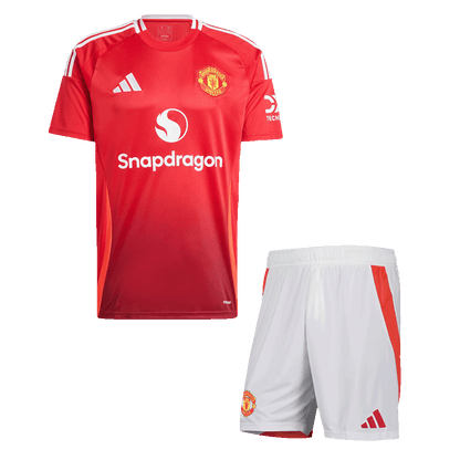 Męski zestaw domowych koszulek piłkarskich Manchester United (koszula + spodenki) 2024/25